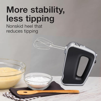 Proctor Silex 5-Speed Electric Hand Mixer - Powerful 1.3 Amp Motor for Effortless Mixing | Silver (62501)
