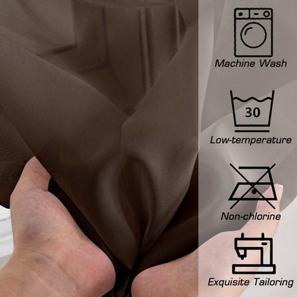 OWENIE Sheer Curtains, Chocolate Sheer Curtains 78 inch Length 2 Panels Set, Rod Pocket Voile Fimly Sheer Drapes for Living Room/Bedroom, 2pcs, Each 42" W x 78" L