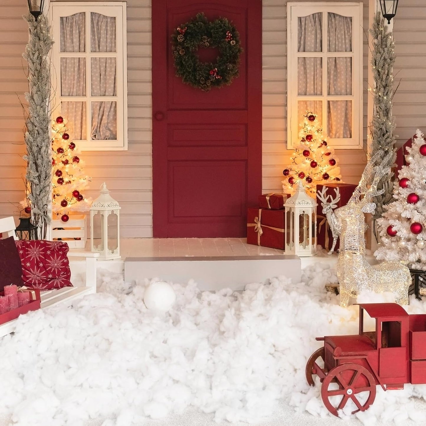 Aodaer Artificial Snow Decor - 2500g Fluffy Soft Cotton for Christmas Tree & Holiday Displays