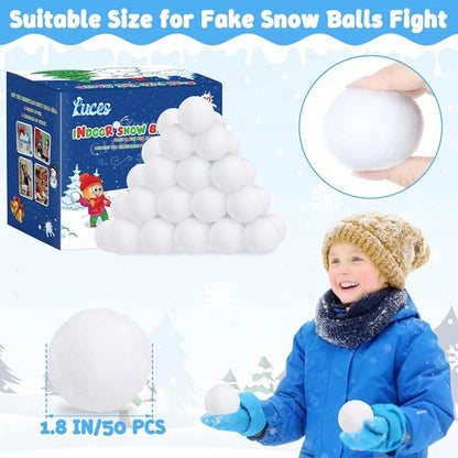Luces 50 PCS Fake Snow Balls - Soft Plush Indoor & Outdoor Snow Fight Balls for Christmas Decor