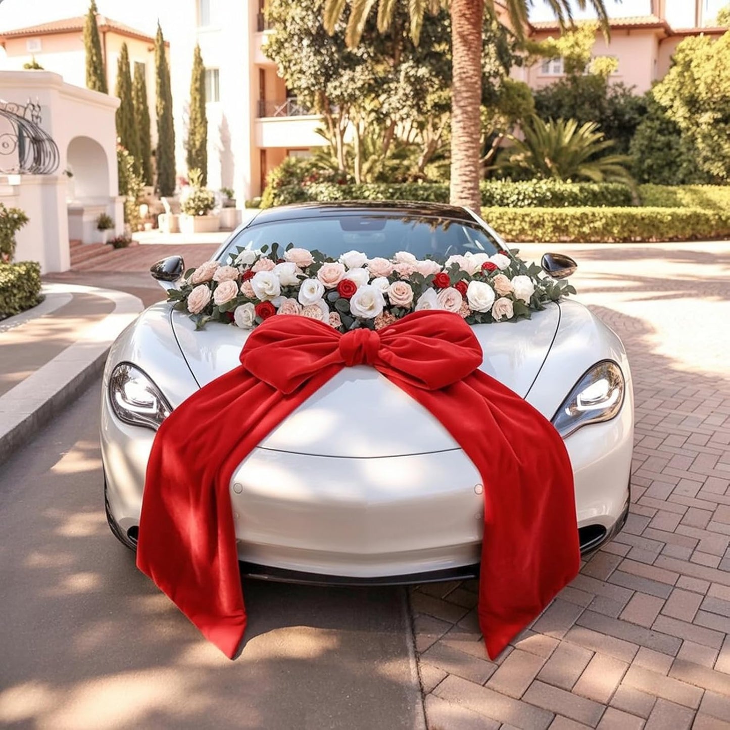 Regine Switzerland Large Ruby Red Velvet Bow - 50 x 20 Inch Christmas & Wedding Decor | Heavyweight Design