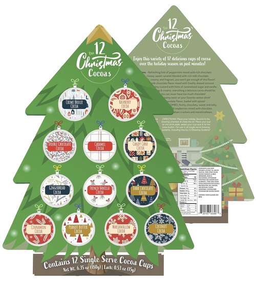 Christmas Cocoa Gift | 12 Single Serve Pods for Keurig K-Cup - Festive Hot Chocolate Advent Calendar