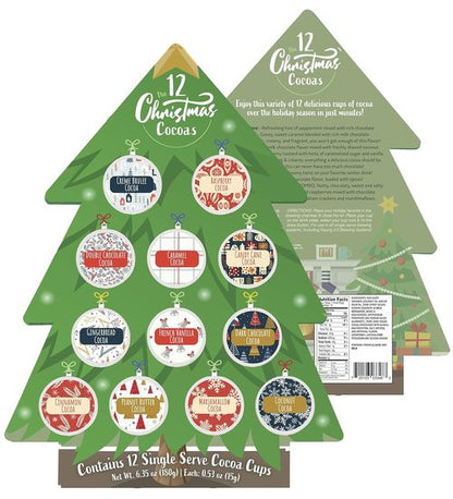 Christmas Cocoa Gift | 12 Single Serve Pods for Keurig K-Cup - Festive Hot Chocolate Advent Calendar