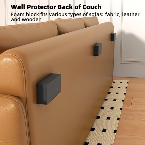Furniture Wall Protectors, IPEROT 23Pcs EVA Foam Headboard Stoppers for Wall, Bed Stoppers for Headboard, 10Pcs (20mm Thick)+13Pcs (3mm Thick) Couch Wall Protector, Black Headboard Bumper