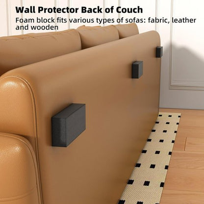 Furniture Wall Protectors, IPEROT 23Pcs EVA Foam Headboard Stoppers for Wall, Bed Stoppers for Headboard, 10Pcs (20mm Thick)+13Pcs (3mm Thick) Couch Wall Protector, Black Headboard Bumper