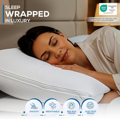 Utopia Bedding Waterproof Pillow Protectors - Set of 4 Queen Size Terry Covers | Bed Bug & Dust Mite Proof