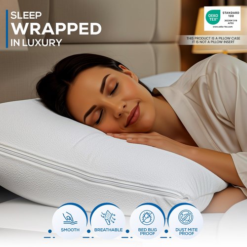 Utopia Bedding Set of 4 Waterproof Pillow Protectors with Zipper Standard Size, Terry Pillow Covers, Bed Bug and Dust Mite Proof Pillow Cases