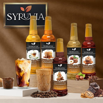 Syruvia Vanilla Syrup for Coffee – Vanilla Coffee Syrup, Drinks, Lattes & Beverages – 25.4 fl oz, With Pump