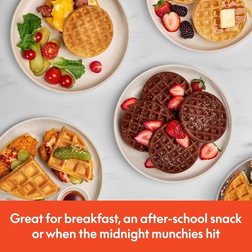 Bella Mini Waffle Maker - EverGood™ Ceramic Nonstick, Cool Touch Handles, 350 Watt, Oatmilk Color