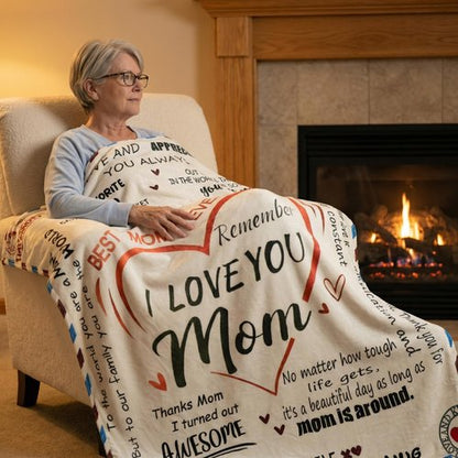 Mothers Day Blanket, Super Soft Throw Blanket,Mother's Day,Anniversary and Birthday Gifts for Mom from Daughter Son, Warm Personalized (60x80)