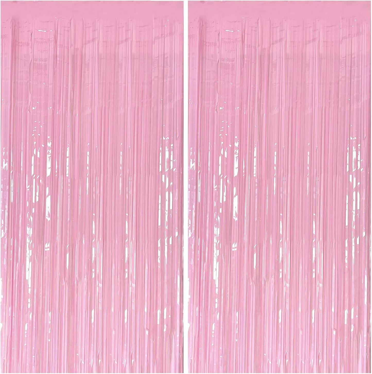 Skiennix Pastel Pink Foil Fringe Streamers - Perfect Backdrop for Birthday & Bridal Showers