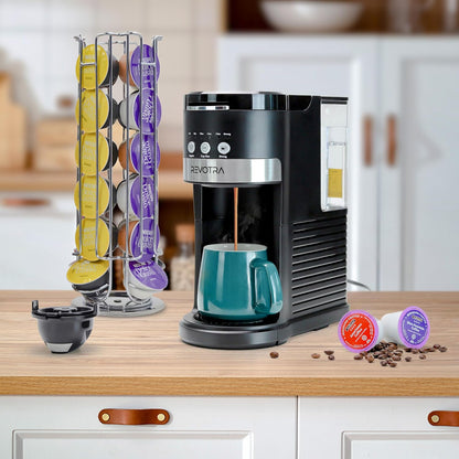 Skiennix Single Serve Coffee Maker - Brew Pods & Ground Coffee, 6-14oz Sizes, Compact Design