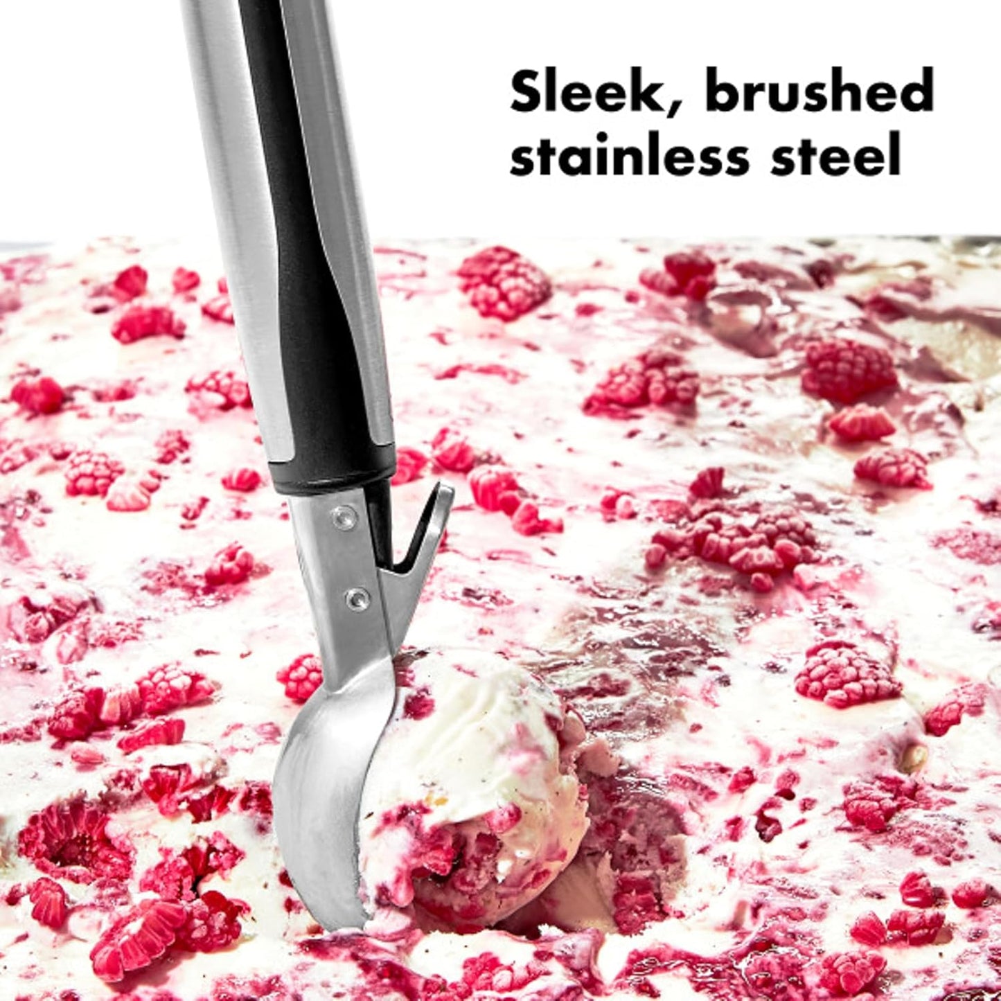OXO Steel Ice Cream Scoop - Effortless Lever Design for Perfect Scoops Every Time