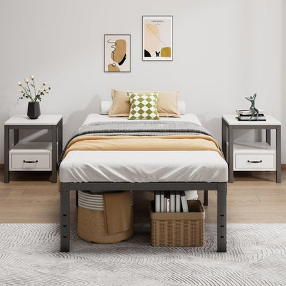 LUMUNANCE Metal Bed Frame Twin Size - 16 Inch Heavy-Duty Twin Platform Bed Frame No Box Spring Needed, Easy Assembly, Noise-Free, Sturdy Mattress Foundation, Underbed Storage Space