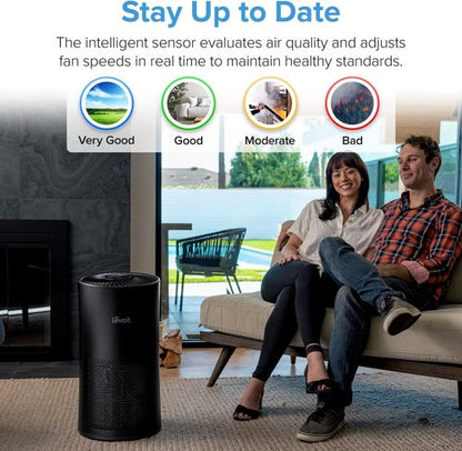 LEVOIT Air Purifier - Large Room with Air Quality Monitor & 3-in-1 Filter | Quiet Operation, LV-H133, Black