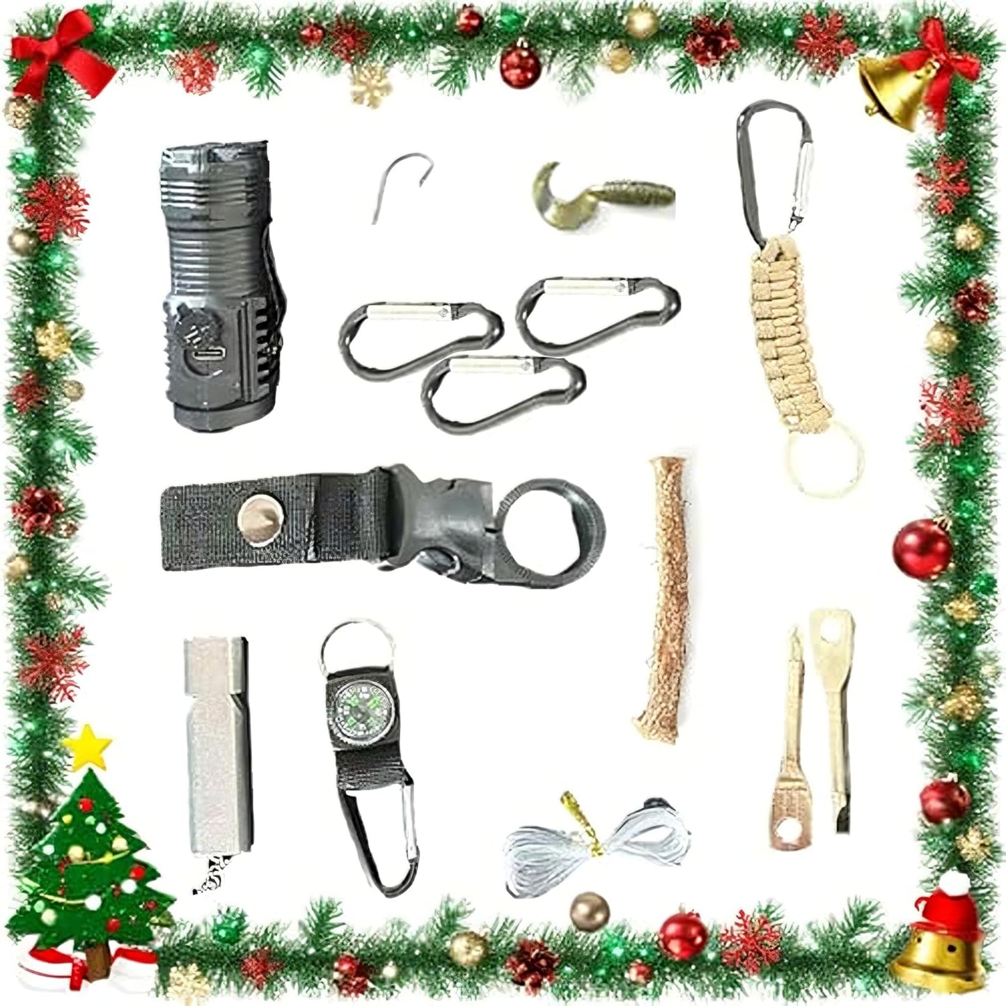 Survival Kit Advent Calendar for Men 2025 - Christmas Countdown with Outdoor Gear & Explorer Tools