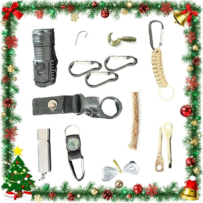 Survival Kit Advent Calendar for Men 2025 - Christmas Countdown with Outdoor Gear & Explorer Tools