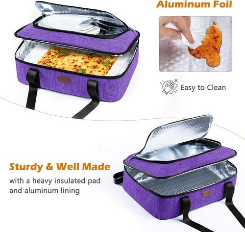 BAGSPRITE Insulated Casserole Carrier - Keep Food Hot or Cold | Fits 9" x 13" Baking Dish