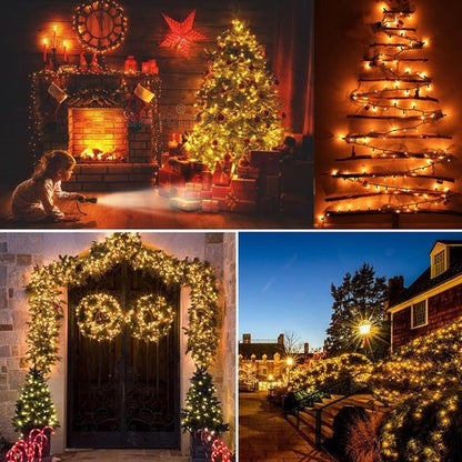 BrizLabs Clear Christmas Lights - 300 Count Warm White String Lights | 69.6ft Connectable for Holiday Decor