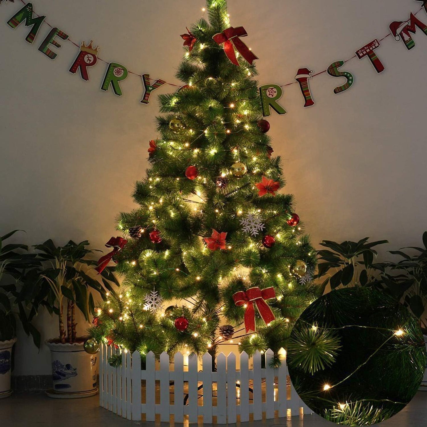 Starry Lights Battery Operated - 18FT with 50 Warm White Micro LEDs | Waterproof for Christmas & Weddings
