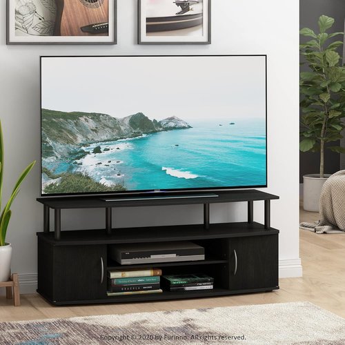 Furinno JAYA Large TV Stand - Fits TVs Up to 55 Inches | Stylish Blackwood Finish
