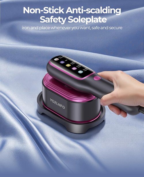 YOZLNFO Travel Steamer for Clothes Adequate Portable: 2-in-1 Mini Handheld Garment Steamer Iron - 15s Heat Up & 5 Adjustable Steam - Large Ceramic Panel - 110-120V