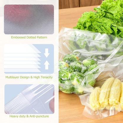 Bonsenkitchen Vacuum Food Sealer Rolls - 2 Pack, 8" x 20 ft, BPA-Free, Durable Bags for Storage & Sous Vide