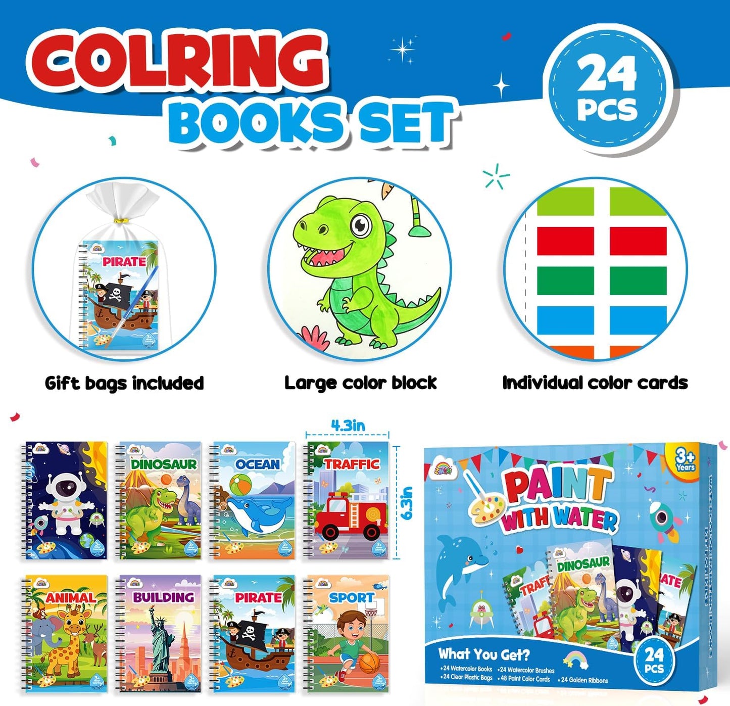 ZMLM Mini Water Coloring Books - Fun Party Favors for Kids Ages 4-8 | Bulk Goodie Bag Stuffers