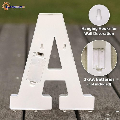 HXWEIYE LED Marquee Light Up Letters - 26 Alphabet & 10 Number Sign for Parties | Warm White Decor