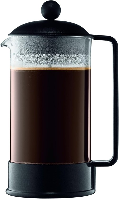 Bodum 34oz Brazil French Press Coffee Maker - High-Heat Borosilicate Glass, Black Finish