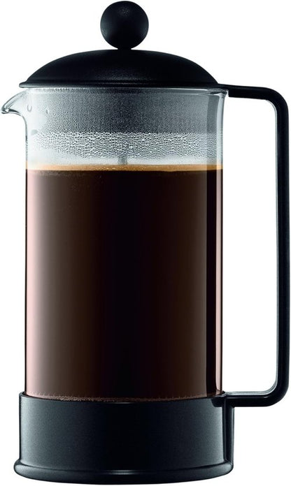Bodum 34oz Brazil French Press Coffee Maker - High-Heat Borosilicate Glass, Black Finish