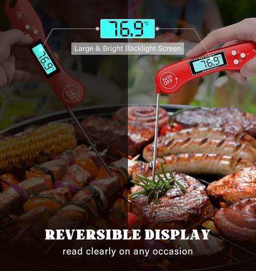 DOQAUS Digital Meat Thermometer - Instant Read Cooking Thermometer with Backlit Display & 4.6” Probe for Perfect BBQ