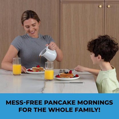 Skiennix Pancake Batter Dispenser - Easy Pour Tool for Perfect Pancakes, Waffles & Muffins - Red