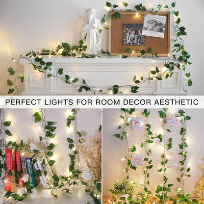 Suddus 33ft Pothos String Lights - 100 LED Fairy Lights with Remote for Bedroom, Garden, Party Decor (Warm White)