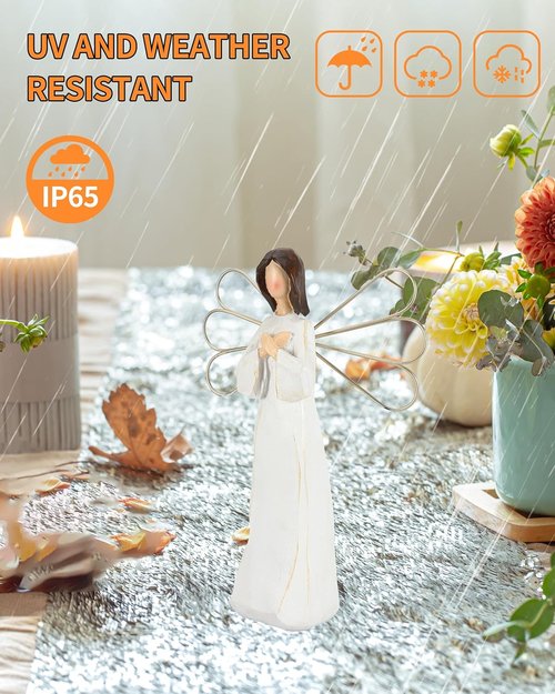 iStatue Angel Ornaments - 8'' Hand-Painted Resin Faceless Angel Gifts for Sympathy & Remembrance
