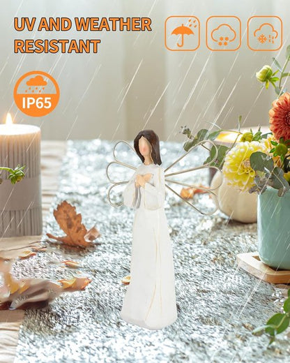 iStatue Angel Ornaments - 8'' Hand-Painted Resin Faceless Angel Gifts for Sympathy & Remembrance