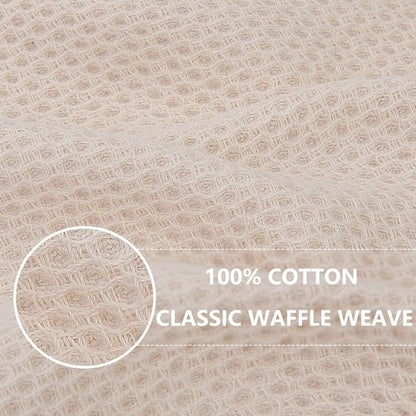 Homaxy 100% Cotton Waffle Weave Dish Towels - Ultra Soft & Absorbent | Quick Drying, 20x28 Inches, 8-Pack, Beige