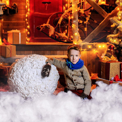 Riakrum Fake Snow Decor - Artificial Fluffy Fiber Stuffing for Tree Covering | 120g White Snow