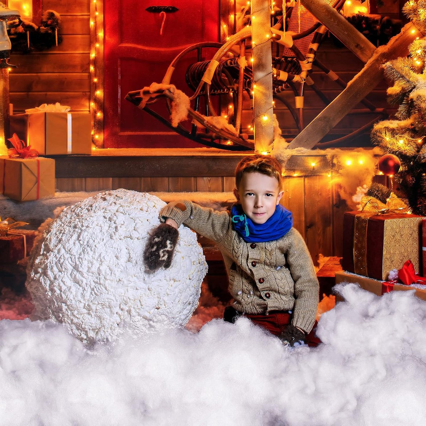 Riakrum Fake Snow Decor - Artificial Fluffy Fiber Stuffing for Holiday Tree & Party Decorations | 300g