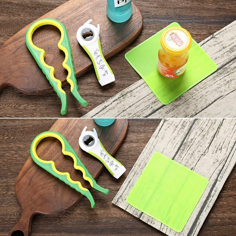 Otstar Jar Opener | Easy Grip Bottle Opener with Silicone Gripper for Seniors & Arthritis - Green