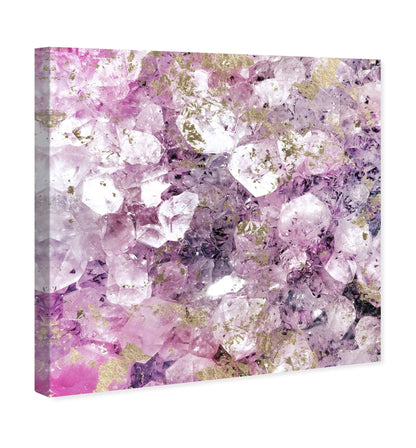 The Oliver Gal Artist Co. Abstract Wall Art Canvas Prints Romance' Crystals Home Décor, 24 in x 24 in, Purple, Gold