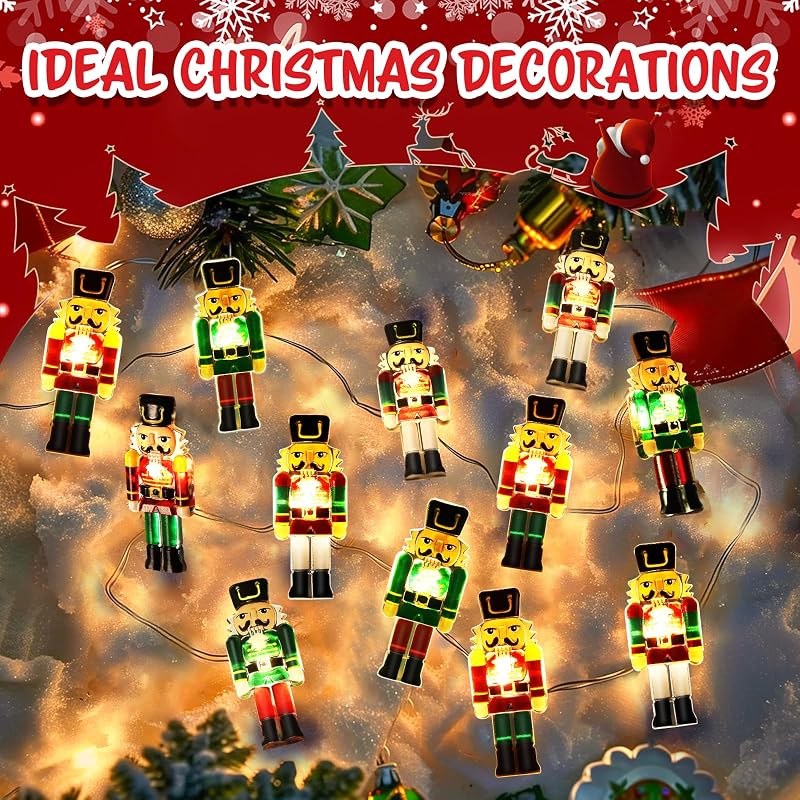 Nutcracker Christmas LED String Lights 10ft 30 LEDs Indoor Outdoor Decor Variation of THIS listing