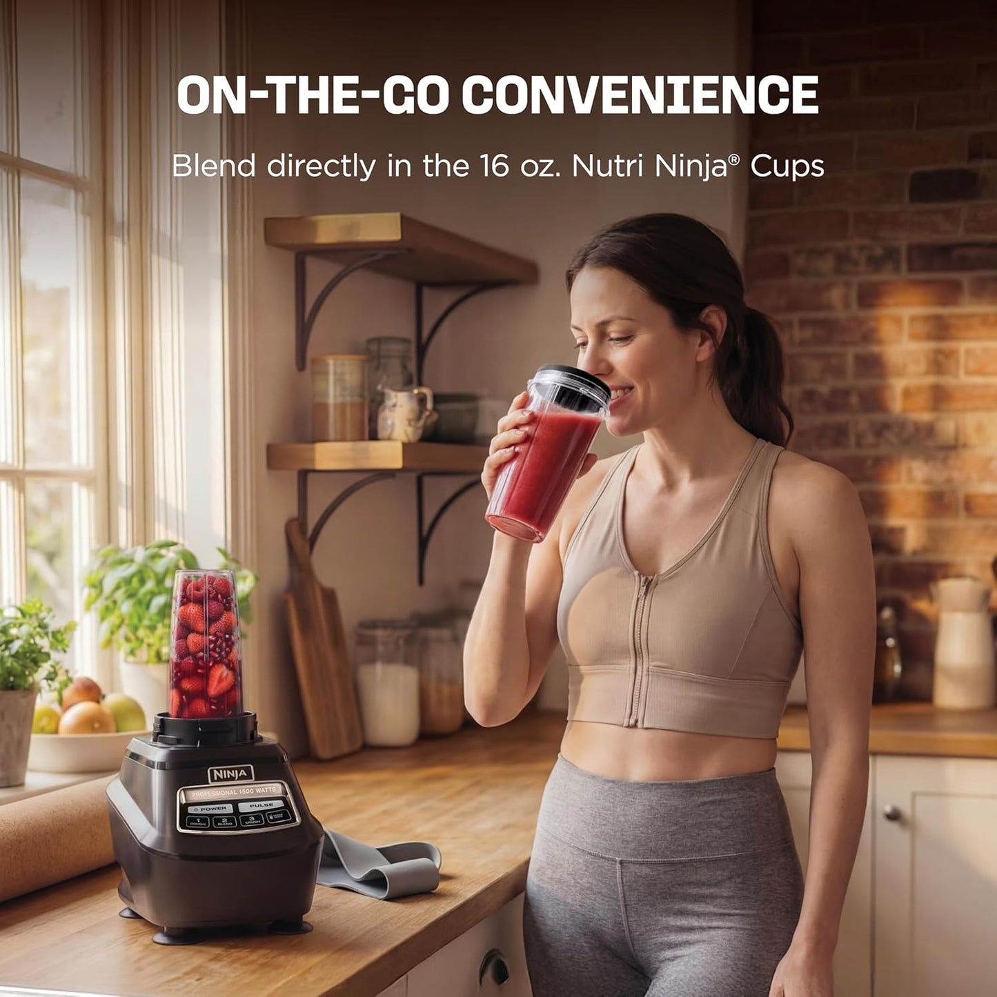 Ninja Kitchen System Food Processor & Blender - 1500W All-in-One for Smoothies, Salsa & More | Black | Includes Pitcher & To-Go Cups