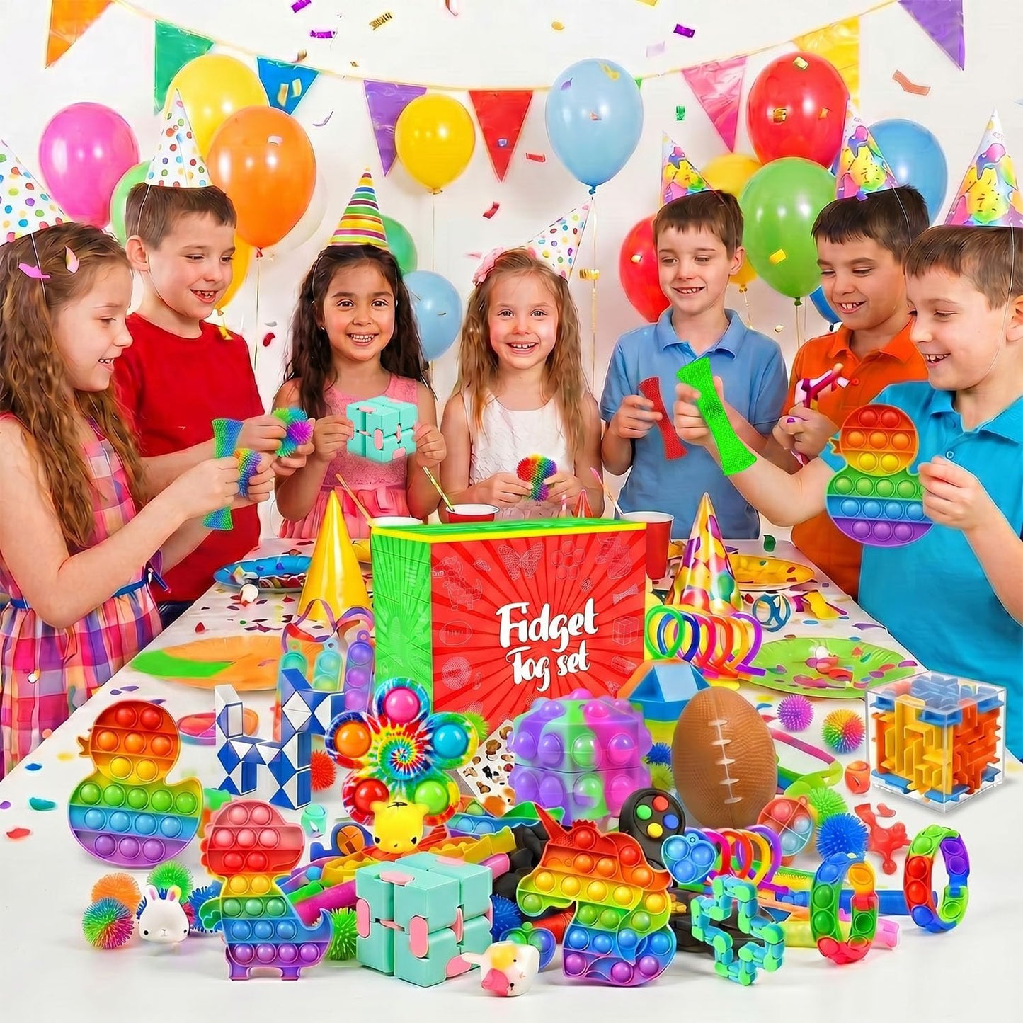 Skiennix Fidget Toys - 160 Pack Sensory Party Favors for Kids | Ideal for Autism & Classroom Prizes