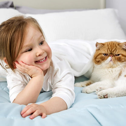 Bedsure GentleSoft Fleece Blanket - Cozy, Cute Throw for Kids | 43x55 Inches, White