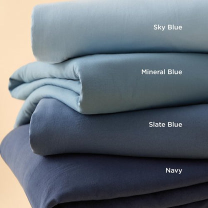 Bedsure Slate Blue Duvet Cover Twin/Twin XL Size - 2 Pieces Prewashed Polyester Extra Soft Bedding Set, Includes 1 Twin Duvet Cover 68''x90'' with Zipper Closure & 1 Pillow Sham, No Comforter