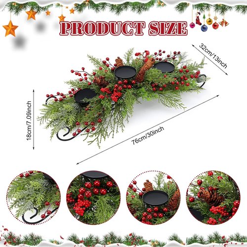 Cindeer 30 Inch Christmas Candle Holder - Elegant Table Centerpiece for Holiday Decor | Classic Design