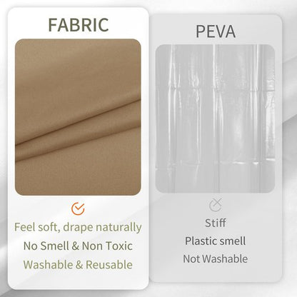 ALYVIA SPRING Extra Long Fabric Shower Curtain Liner Waterproof - 72" x 84", Soft & Lightweight XL Shower Curtain with 3 Magnets, Machine Washable - 72x84, Coffee