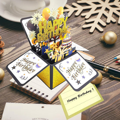 Pop Up 3D Birthday Card - Unique Greeting Card with Envelope for Him, Her, Kids | Perfect Gift