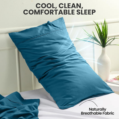Utopia Bedding Queen Pillow Cases - Soft Brushed Microfiber - 2 Pack, Fade Resistant | Denim Blue 20 x 30 Inches
